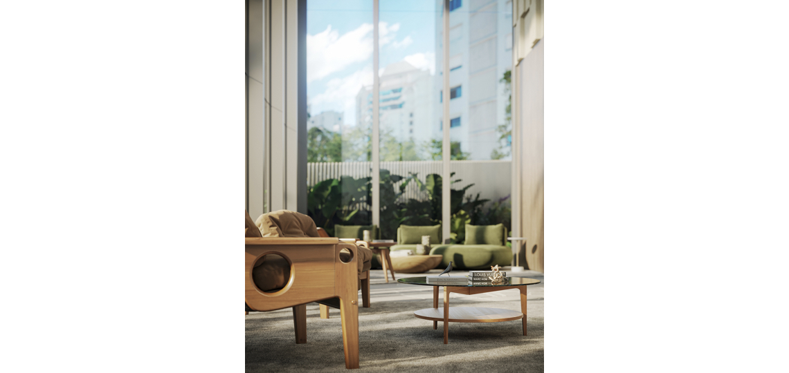 Perspectiva Ilustrada Lobby social em Detalhe