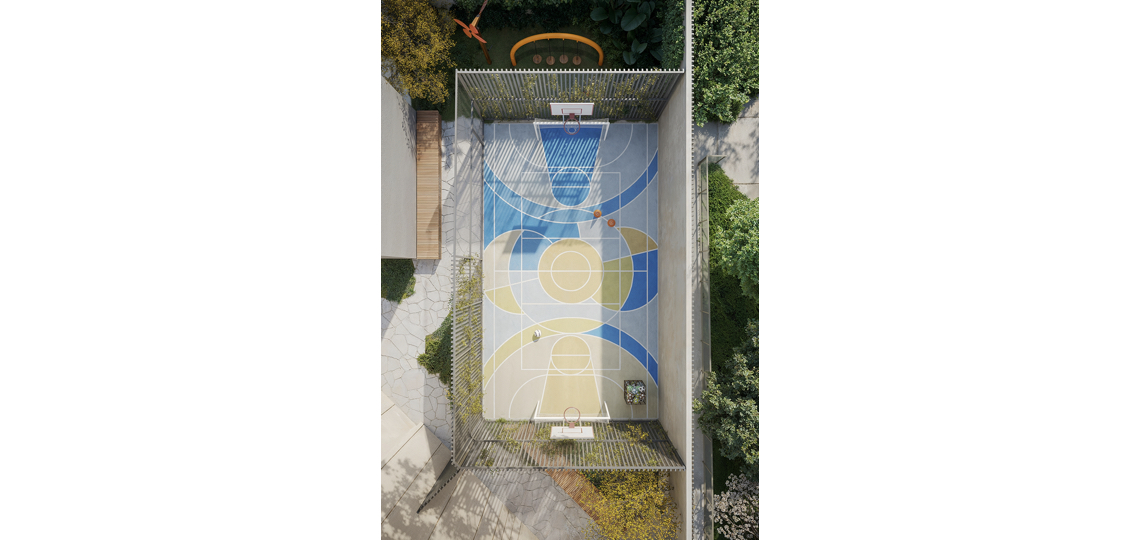 Perspectiva Ilustrada Quadra Recreativa